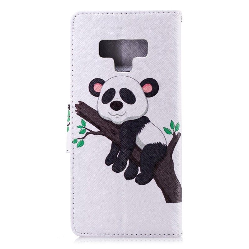 Leren Hoesje Samsung Galaxy Note 9 Telefoonhoesje Luie Panda