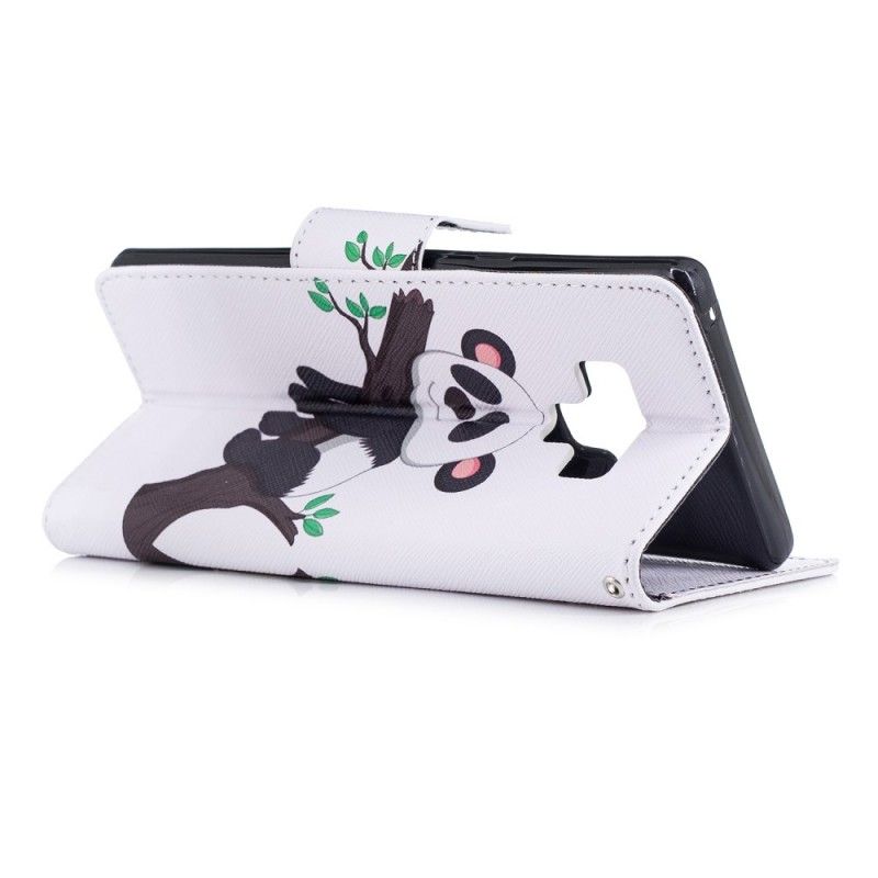 Leren Hoesje Samsung Galaxy Note 9 Telefoonhoesje Luie Panda