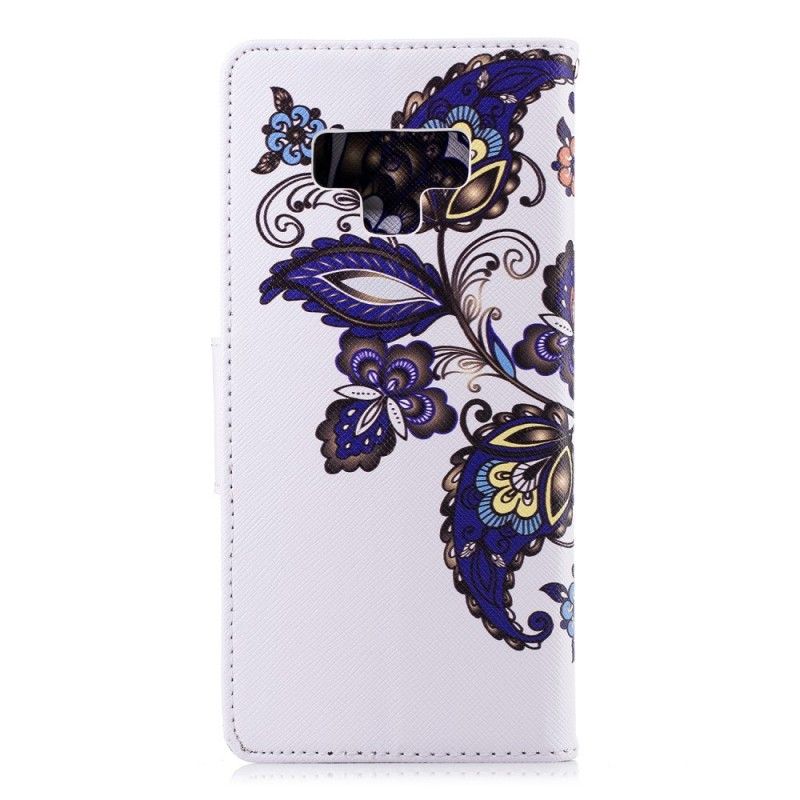 Leren Hoesje Samsung Galaxy Note 9 Telefoonhoesje Vlindertattoo