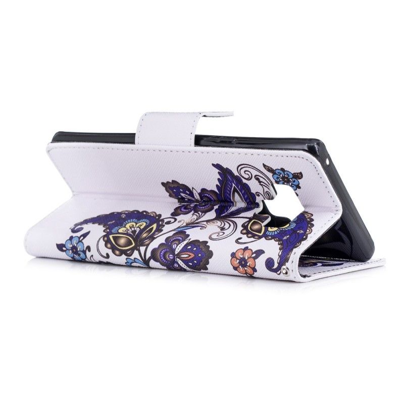Leren Hoesje Samsung Galaxy Note 9 Telefoonhoesje Vlindertattoo