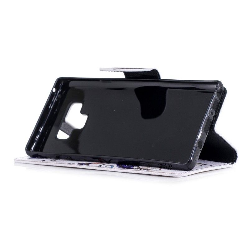 Leren Hoesje Samsung Galaxy Note 9 Telefoonhoesje Vlindertattoo