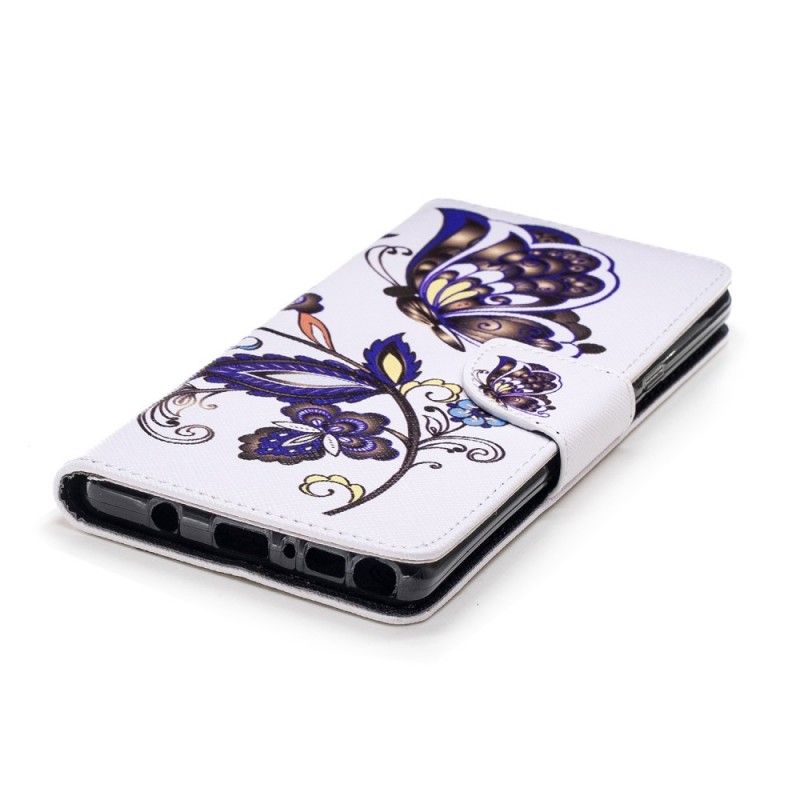 Leren Hoesje Samsung Galaxy Note 9 Telefoonhoesje Vlindertattoo
