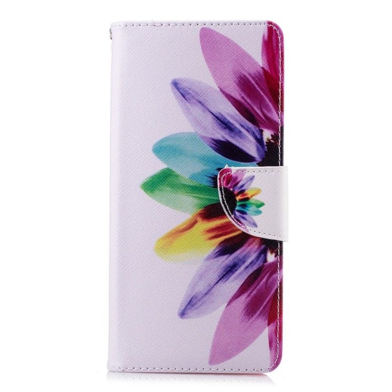 Leren Hoesje voor Samsung Galaxy Note 9 Aquarelbloem