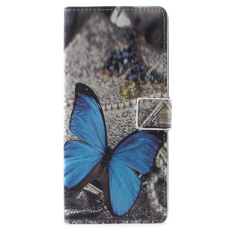 Leren Hoesje voor Samsung Galaxy Note 9 Blauwe Vlinder