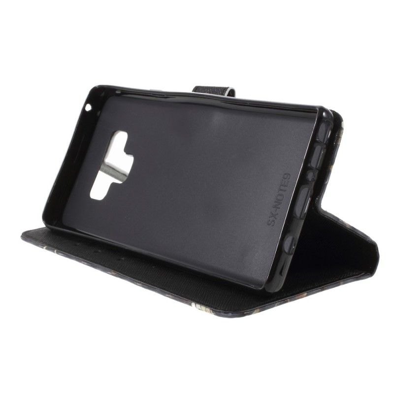 Leren Hoesje voor Samsung Galaxy Note 9 Luxe Band Vlinders