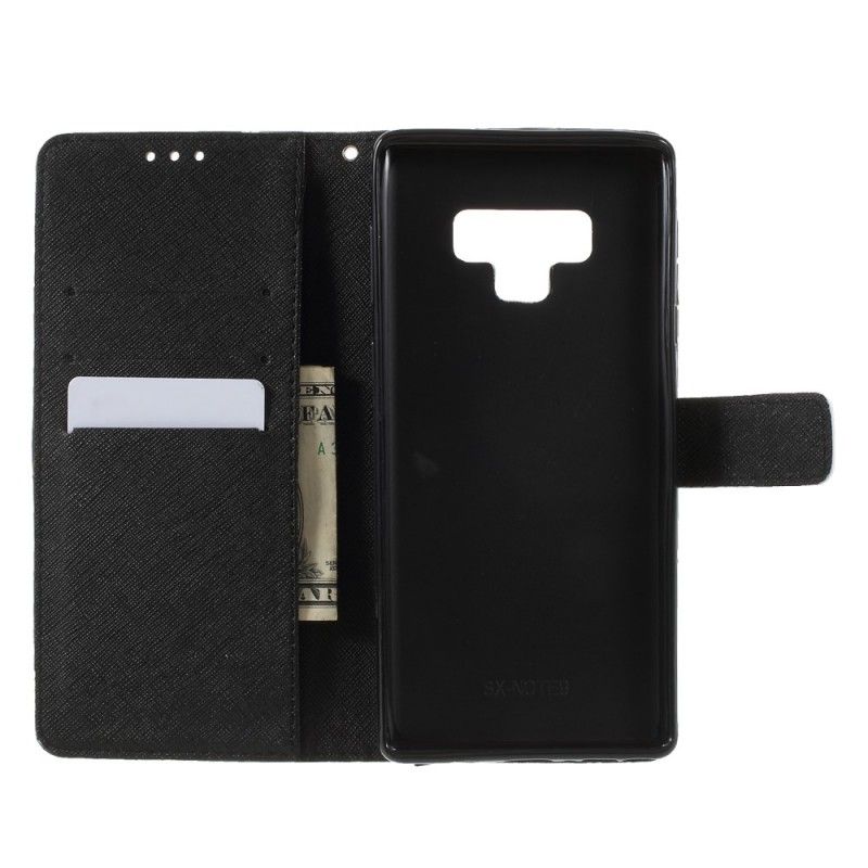 Leren Hoesje voor Samsung Galaxy Note 9 Luxe Band Vlinders