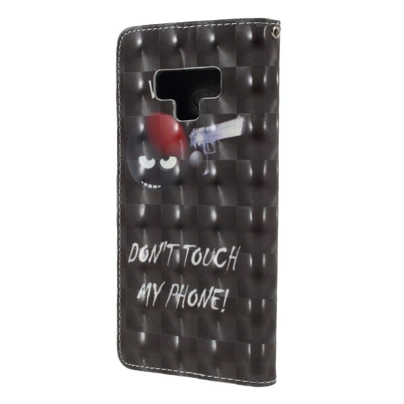 Leren Hoesje voor Samsung Galaxy Note 9 Waarschuwing Met String