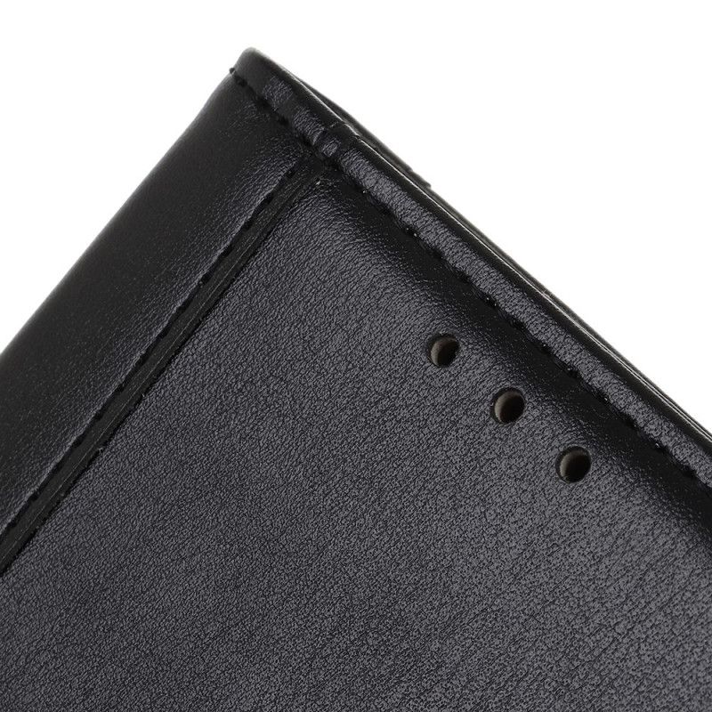 Folio-hoesje Huawei Nova 6 Magenta Zwart Leerstijl Met Gespleten Textuur