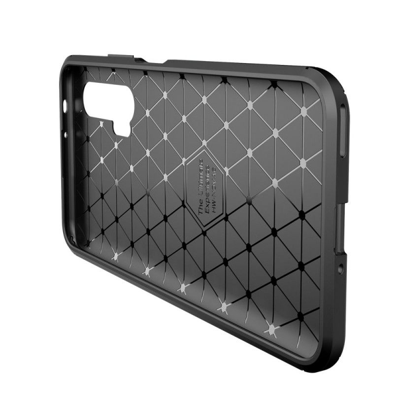 Hoesje Huawei Nova 6 Donkerblauw Zwart Flexibele Koolstofvezeltextuur