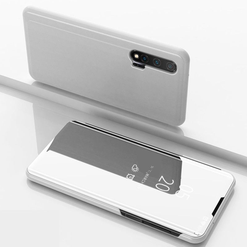Zichtafdekking Huawei Nova 6 Lichtblauw Spiegel En Kunstleer