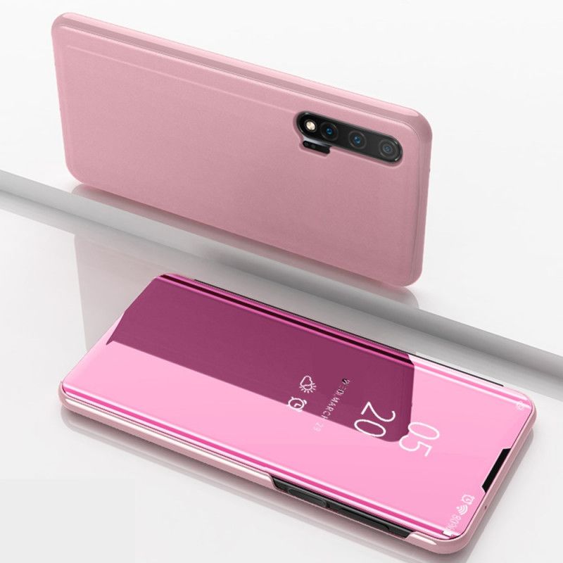 Zichtafdekking Huawei Nova 6 Lichtblauw Spiegel En Kunstleer