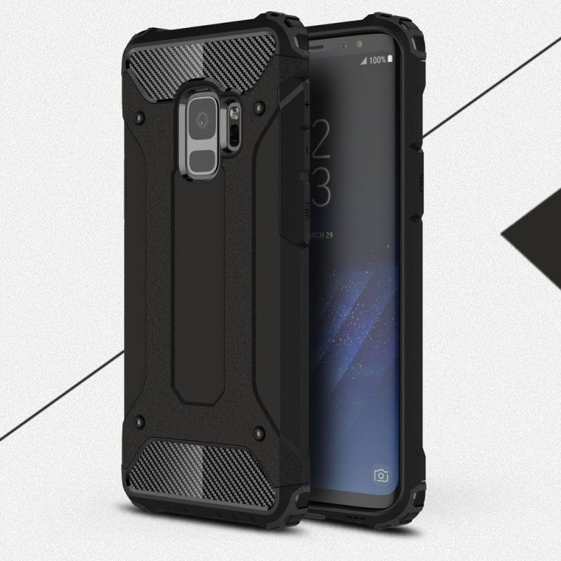 Case Hoesje Samsung Galaxy S9 Rood Zwart Telefoonhoesje Overlevende