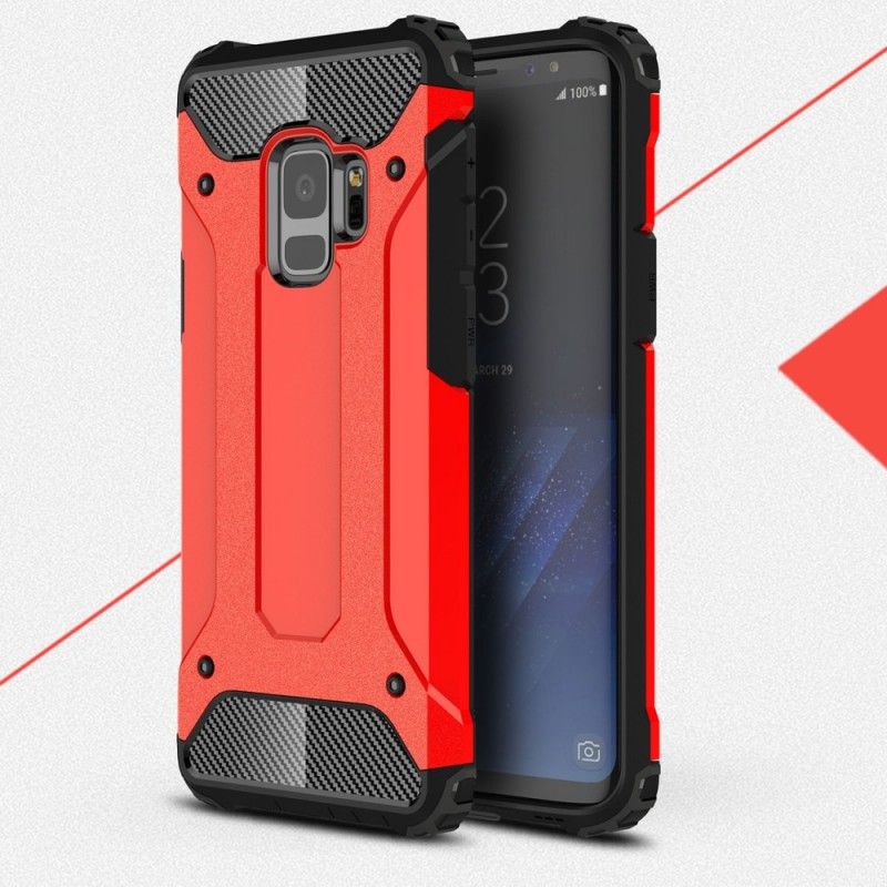 Case Hoesje Samsung Galaxy S9 Rood Zwart Telefoonhoesje Overlevende