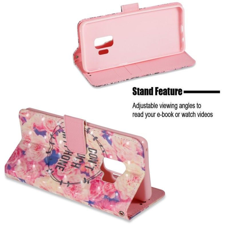 Cover Folio-hoesje Samsung Galaxy S9 Telefoonhoesje Raak Mijn Telefoonrozen Niet Aan