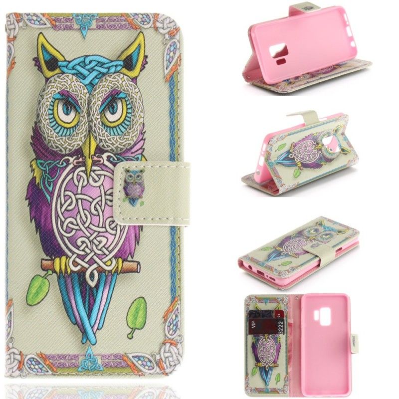 Cover Folio-hoesje Samsung Galaxy S9 Telefoonhoesje Tribale Uil