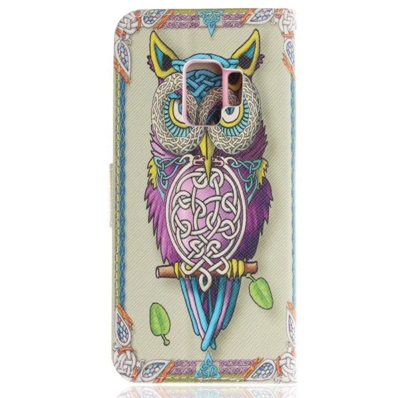 Cover Folio-hoesje Samsung Galaxy S9 Telefoonhoesje Tribale Uil