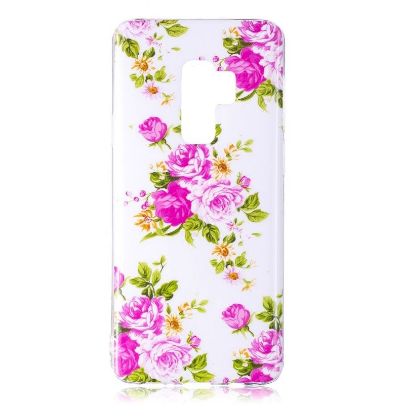 Cover Hoesje Samsung Galaxy S9 Telefoonhoesje Fluorescerende Vrijheidsbloemen