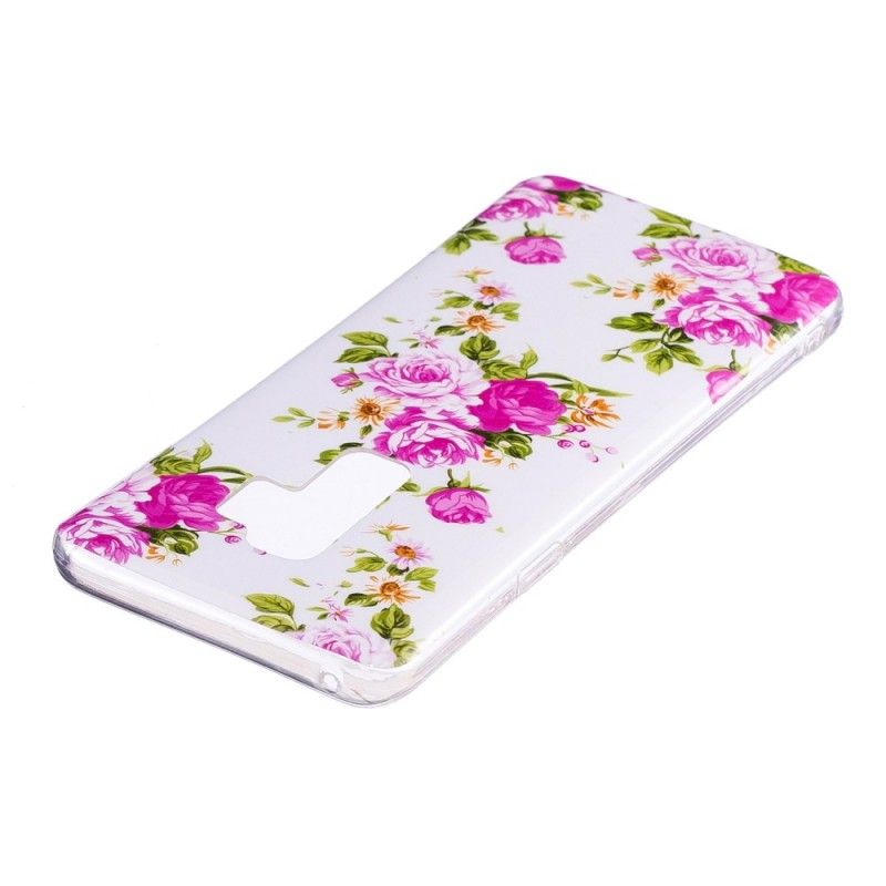Cover Hoesje Samsung Galaxy S9 Telefoonhoesje Fluorescerende Vrijheidsbloemen