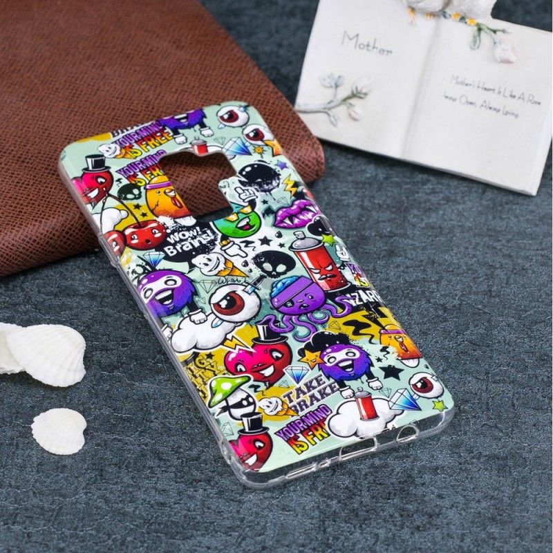 Cover Hoesje Samsung Galaxy S9 Telefoonhoesje Fluorescerende Waanzin