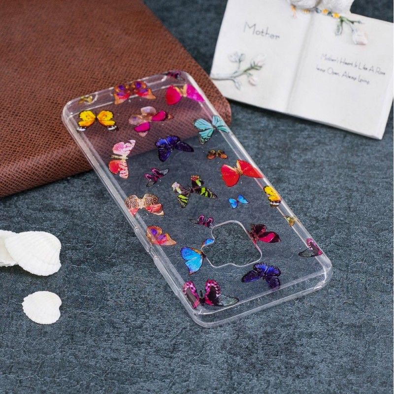 Cover Hoesje Samsung Galaxy S9 Telefoonhoesje Gekleurde Vlinders