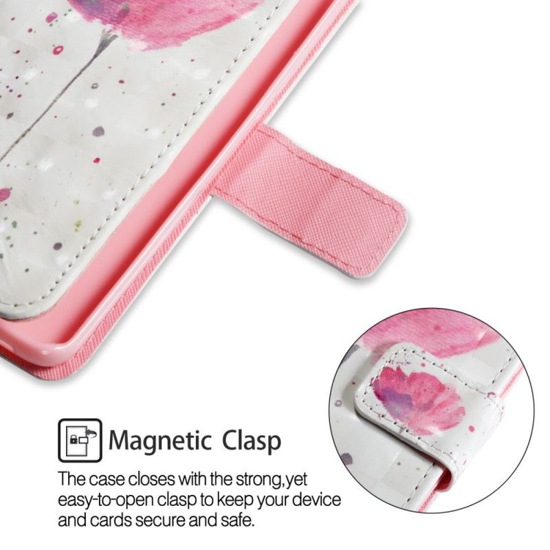 Flip Case Leren Samsung Galaxy S9 Aquarel Klaproos