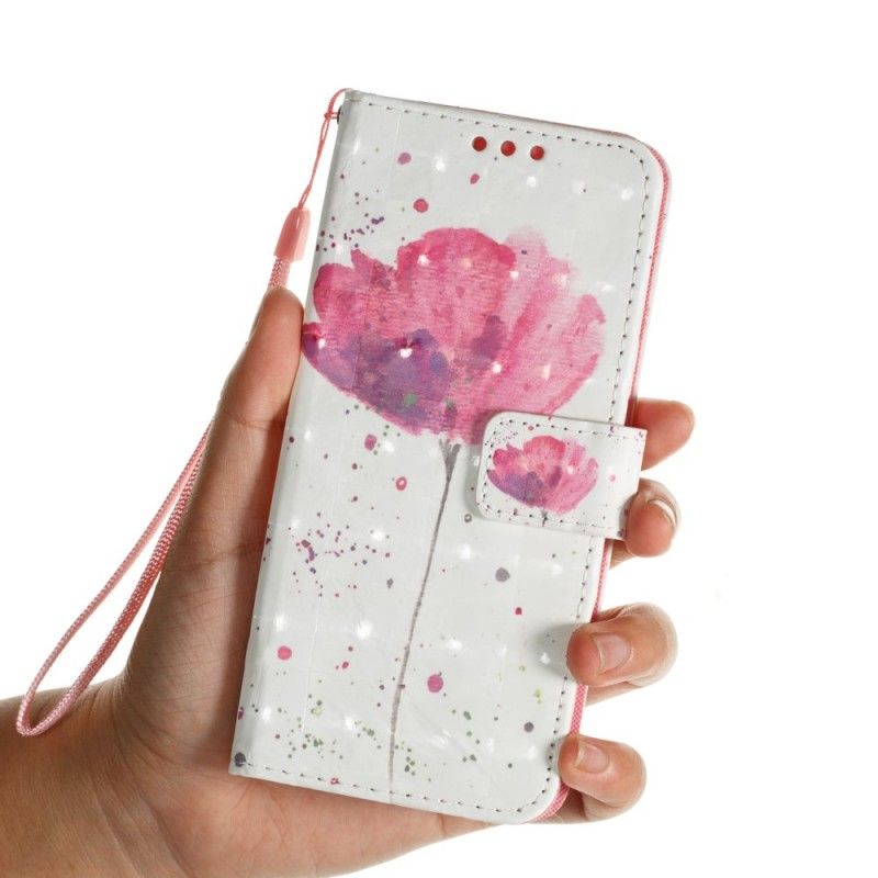 Flip Case Leren Samsung Galaxy S9 Aquarel Klaproos
