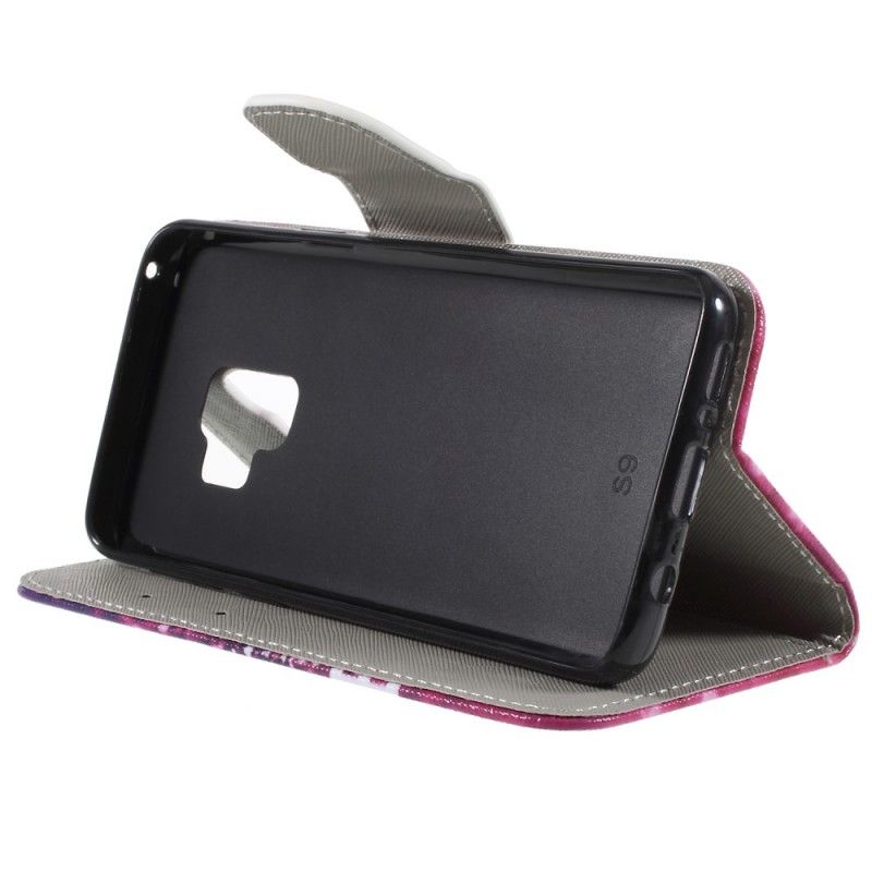 Flip Case Leren Samsung Galaxy S9 Blijf Kalm En Sprankelend