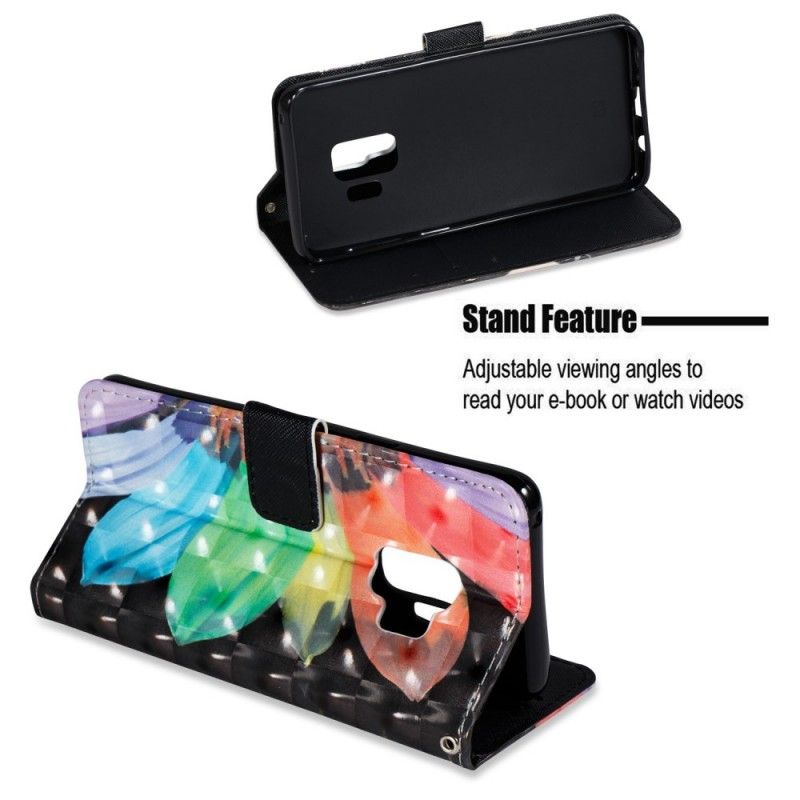 Flip Case Leren Samsung Galaxy S9 Geschilderde Bloem
