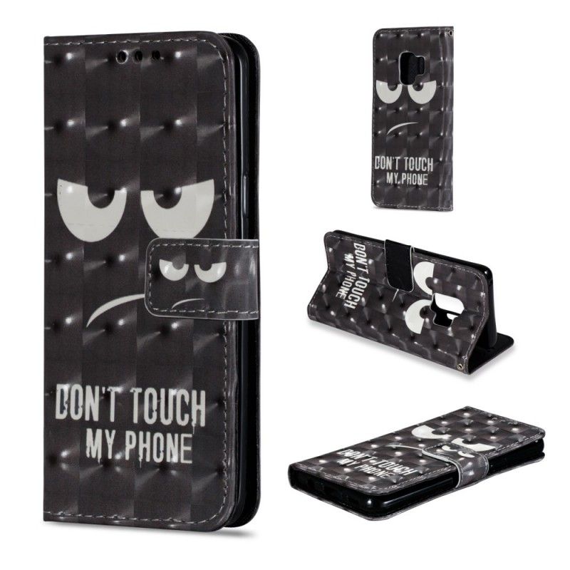 Flip Case Leren Samsung Galaxy S9 Raak Mijn Telefoon Niet Aan