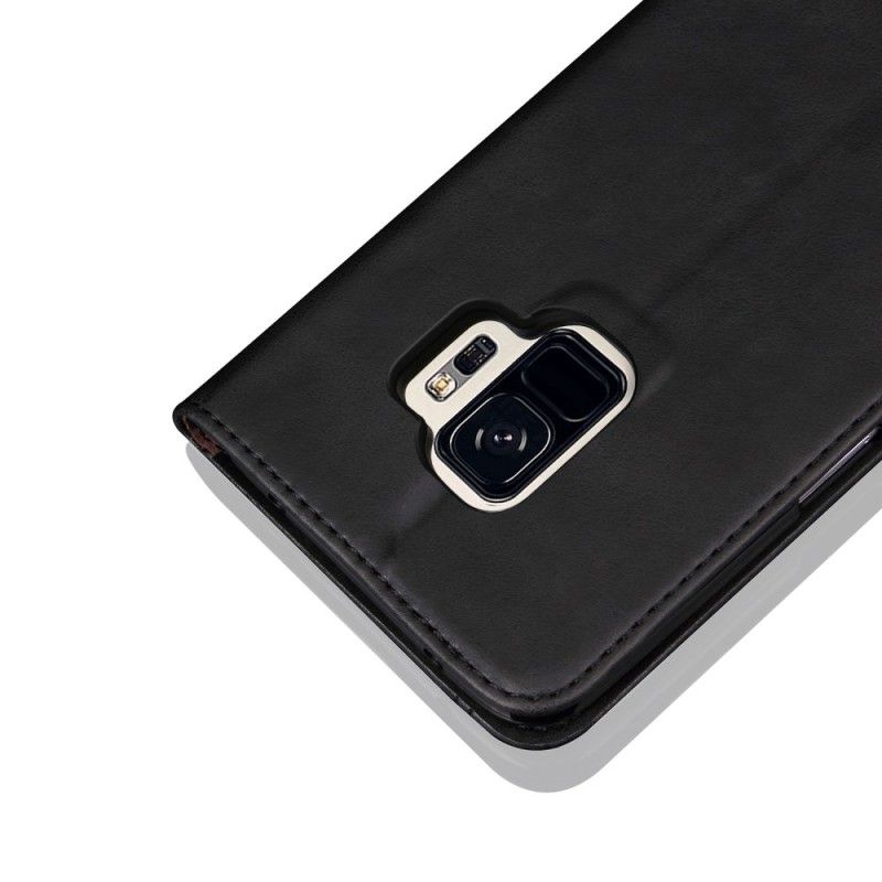 Folio-hoesje Samsung Galaxy S9 Rood Zwart Telefoonhoesje Gestikt Leereffect