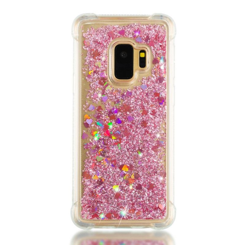 Hoesje Samsung Galaxy S9 Cyaan Lichtblauw Premium Glitter