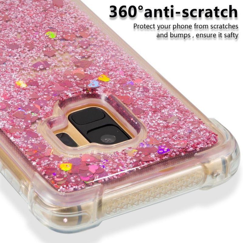 Hoesje Samsung Galaxy S9 Cyaan Lichtblauw Premium Glitter