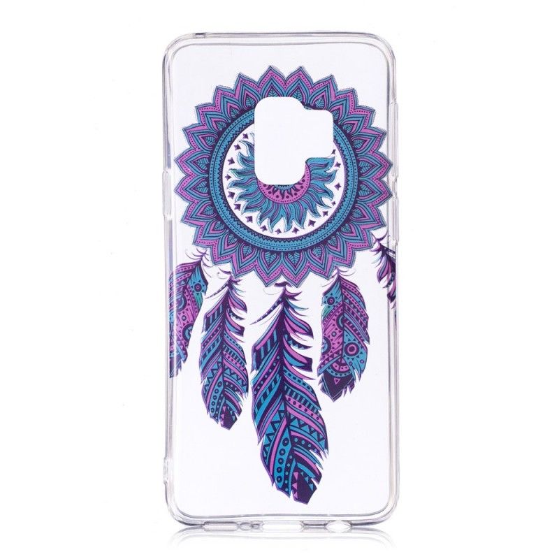 Hoesje Samsung Galaxy S9 Transparante Vanger Dromen Blauwe Veren