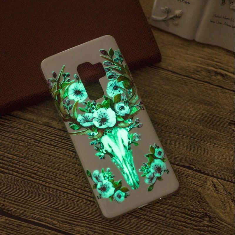Hoesje voor Samsung Galaxy S9 Fluorescerende Bloeiende Eland