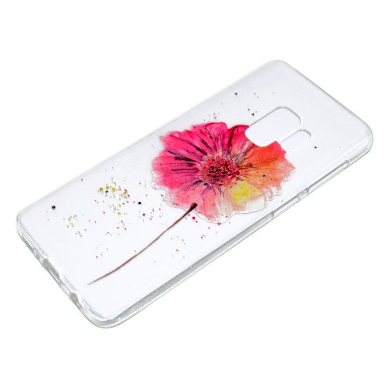 Hoesje voor Samsung Galaxy S9 Transparante Aquarel Klaproos