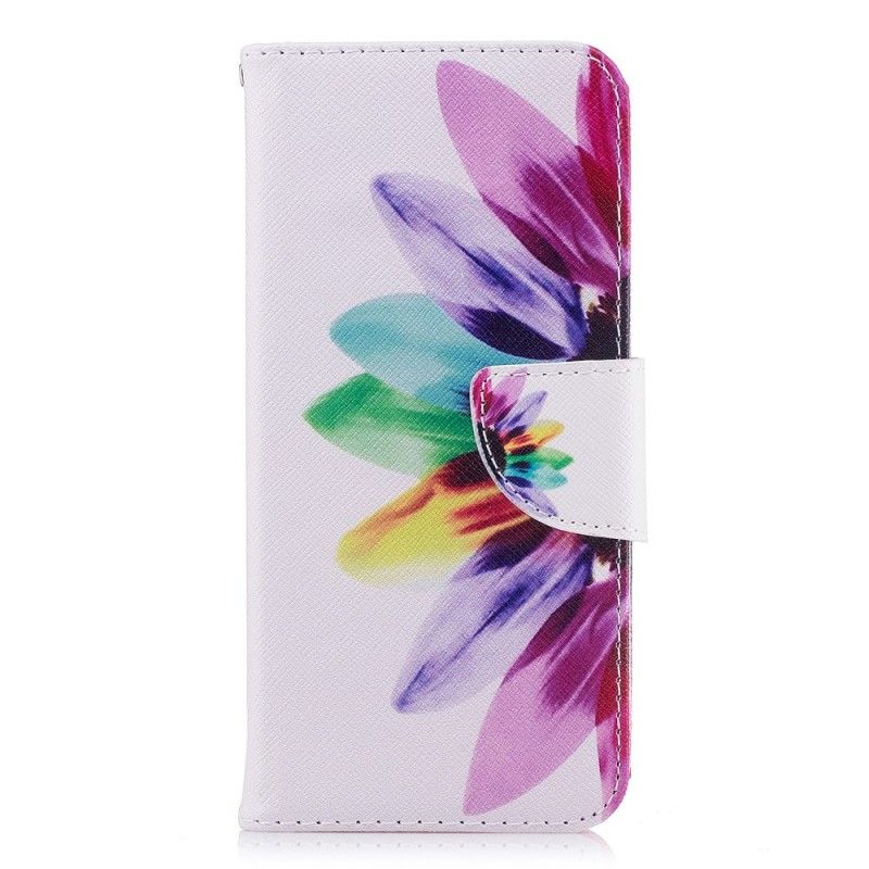 Leren Hoesje Samsung Galaxy S9 Aquarelbloem