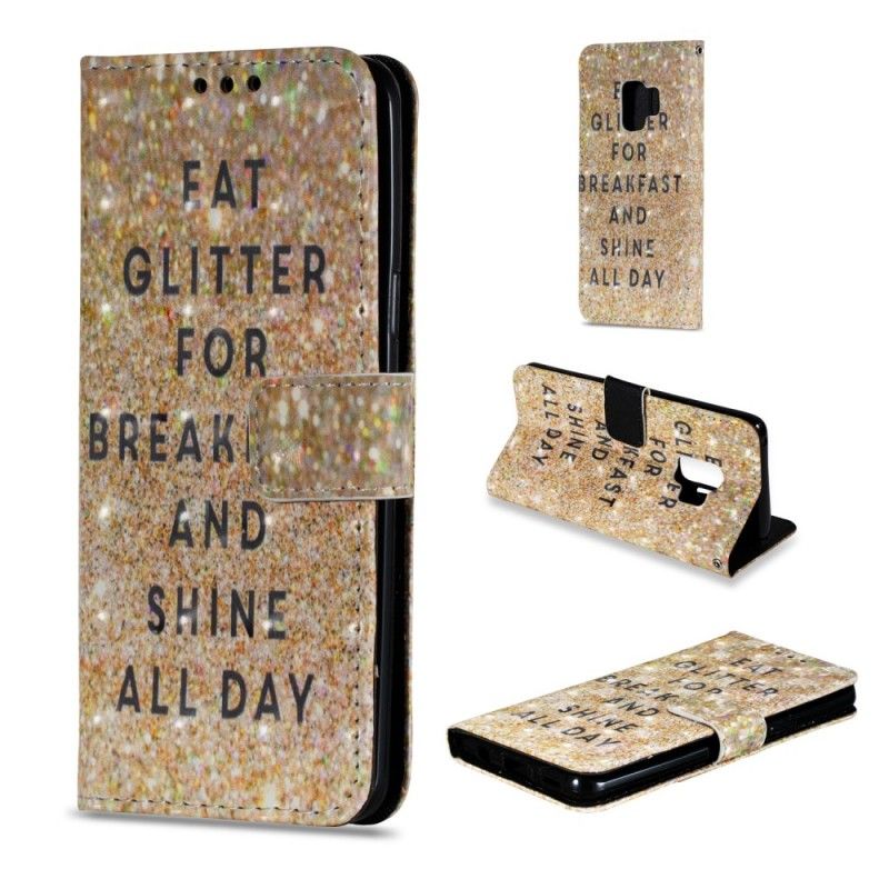 Leren Hoesje Samsung Galaxy S9 Eet Glitter