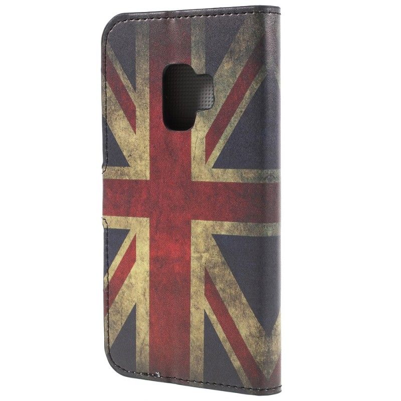 Leren Hoesje Samsung Galaxy S9 Engelse Vlag