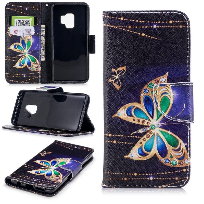 Leren Hoesje Samsung Galaxy S9 Magische Vlinder