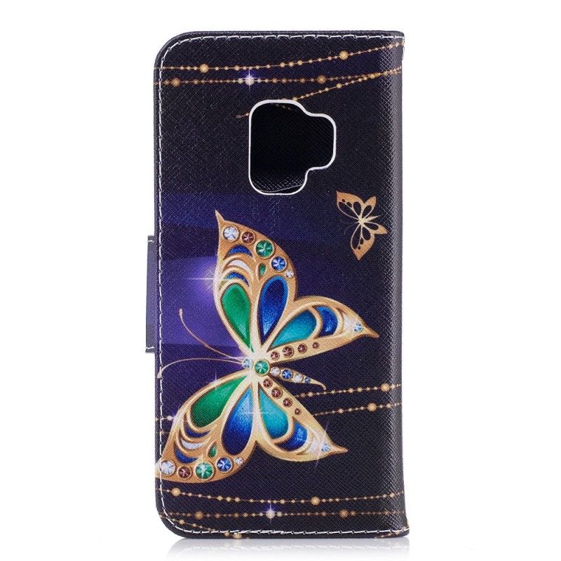 Leren Hoesje Samsung Galaxy S9 Magische Vlinder