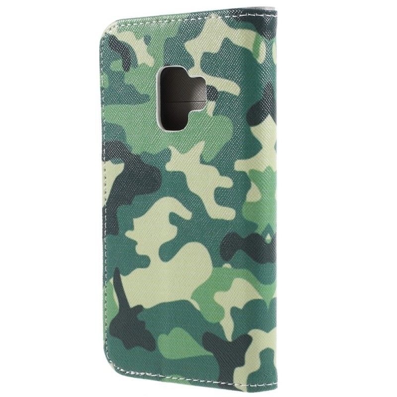 Leren Hoesje Samsung Galaxy S9 Militaire Camouflage