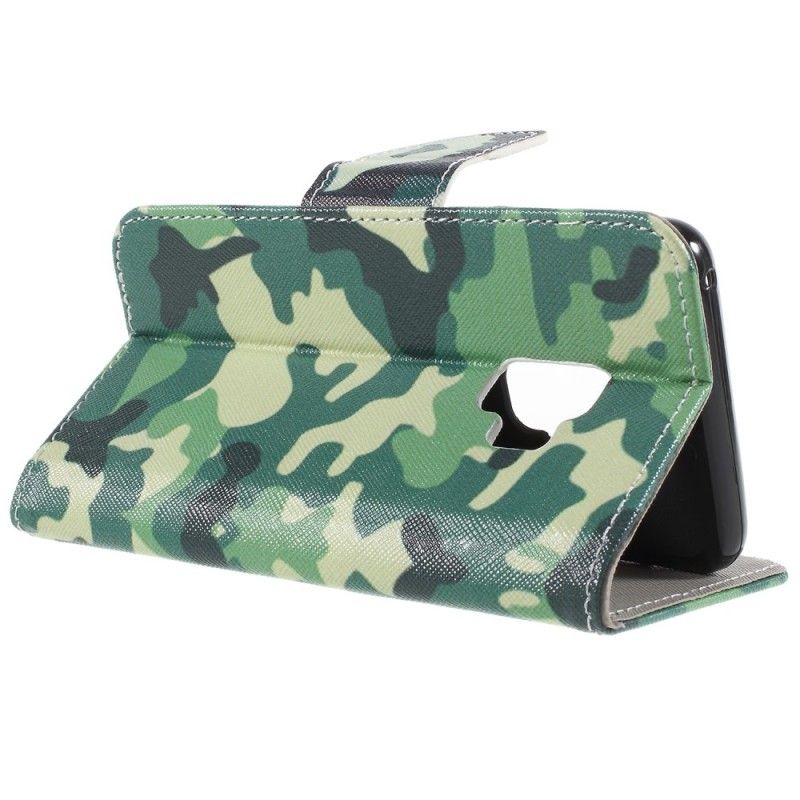Leren Hoesje Samsung Galaxy S9 Militaire Camouflage