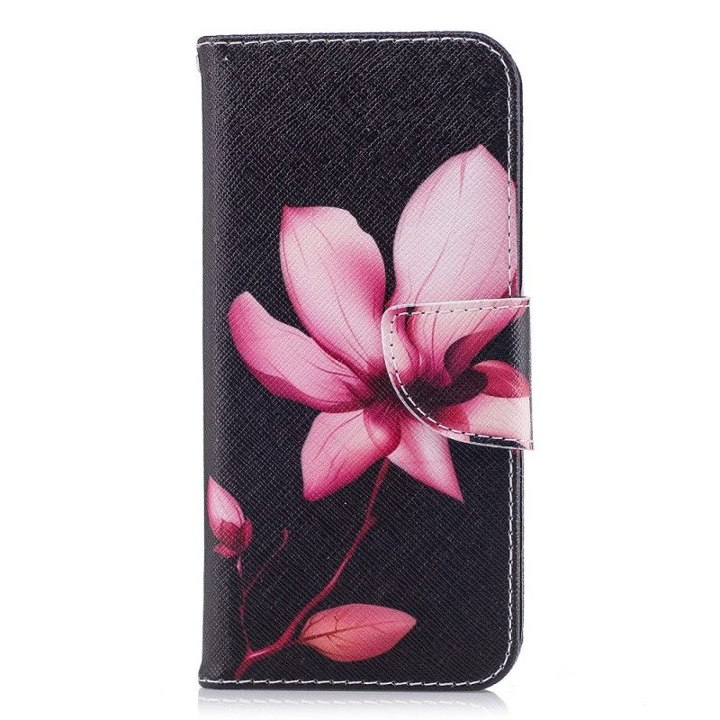 Leren Hoesje Samsung Galaxy S9 Roze Bloem