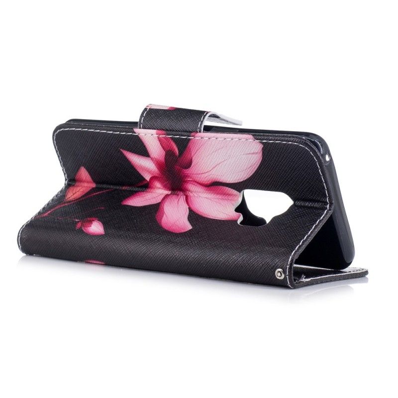Leren Hoesje Samsung Galaxy S9 Roze Bloem