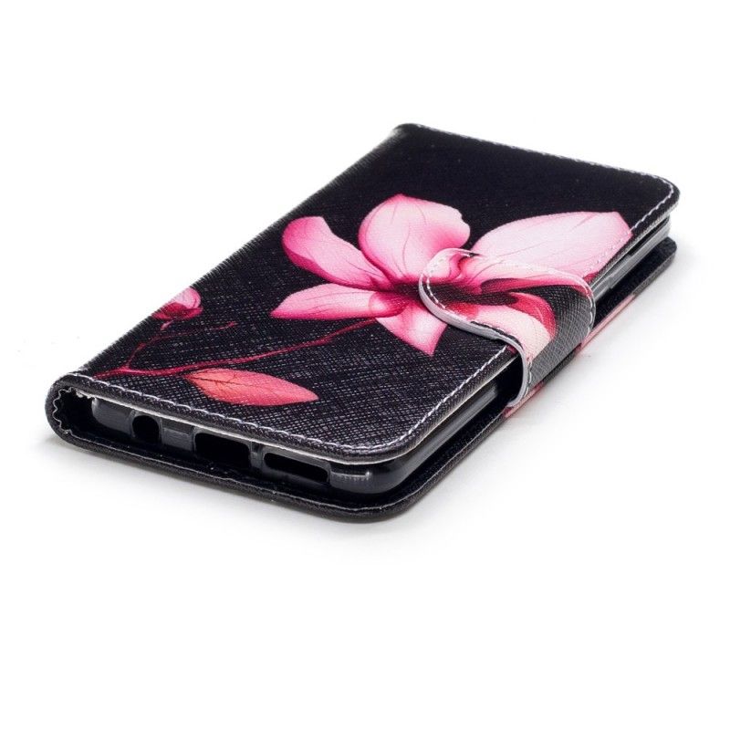 Leren Hoesje Samsung Galaxy S9 Roze Bloem