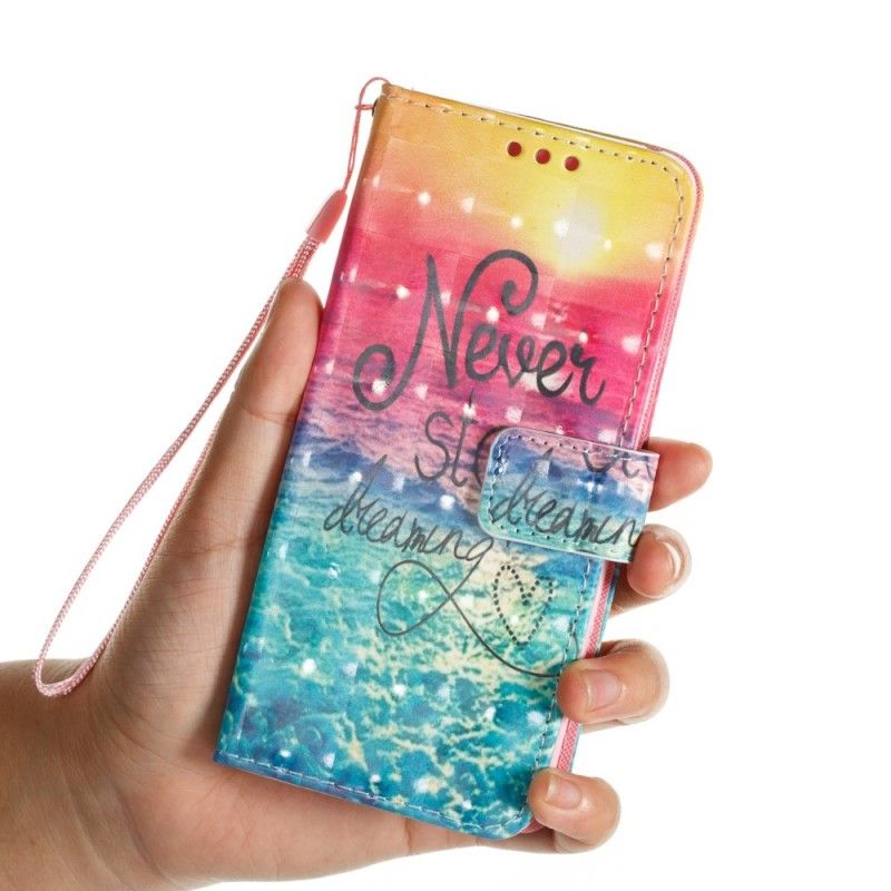 Leren Hoesje Samsung Galaxy S9 Stop Nooit Met Dromen 3D