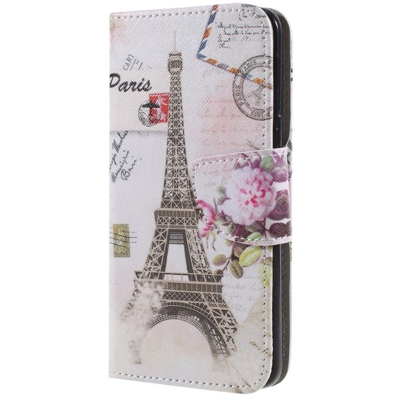 Leren Hoesje Samsung Galaxy S9 Telefoonhoesje Retro Eiffeltoren