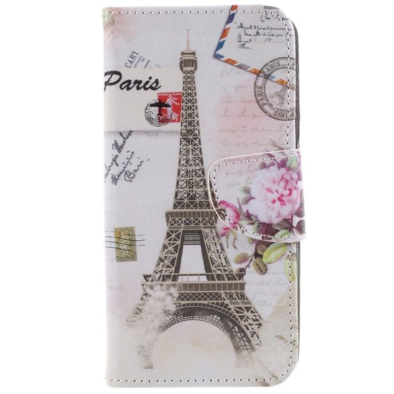 Leren Hoesje Samsung Galaxy S9 Telefoonhoesje Retro Eiffeltoren
