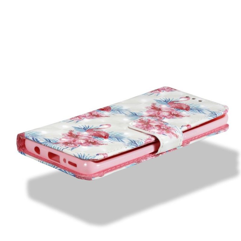 Leren Hoesje Samsung Galaxy S9 Wit Meerdere Flamingo'S