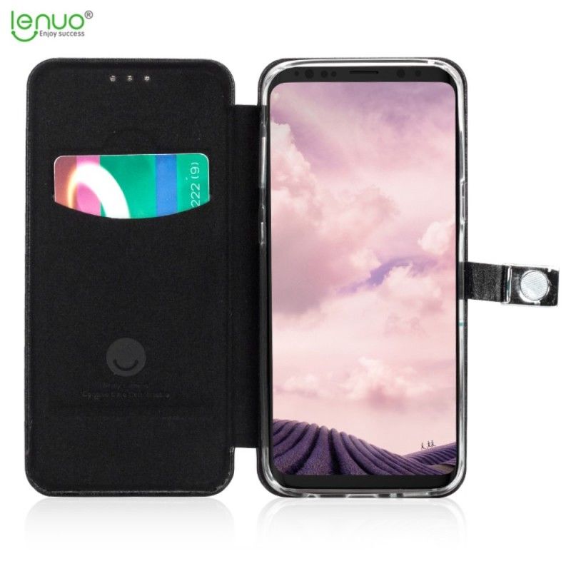 Leren Hoesje voor Samsung Galaxy S9 Goud Vintage Kunstleer Menu